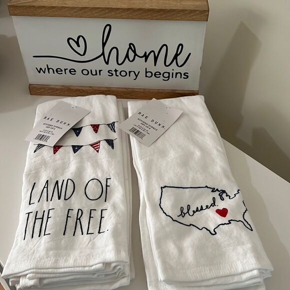 Rae Dunn Other - Rae Dunn Americana Kitchen Towels Set of 4